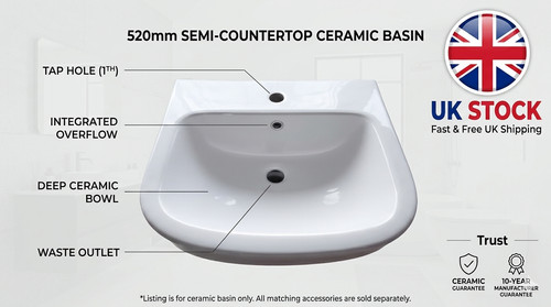 Lavabo bagno semi - , incasso